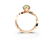 Solitaire Engagement Ring Setting for Fancy Yellow Marquise Center with Pave and Plain Crossover Band and Prong Head in Rose Gold