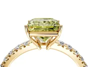 Solitaire Engagement Ring Setting for Fancy Yellow Princess Cut Center with Large Accent Band and Prong Head in Yellow Gold