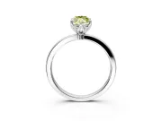 Solitaire Engagement Ring Setting for Fancy Yellow Marquise Center with Thin Rounded Plain Band and Prong Head in Sterling Silver