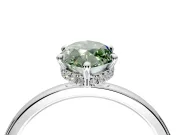 Hidden Halo Engagement Ring Setting for Fancy Green Marquise Center with Plain Band and Tall Prong Head in Platinum