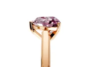 Solitaire Engagement Ring Setting for Fancy Pink Heart-Shaped Center with Flat-Sided Plain Band and Prong Head in Rose Gold