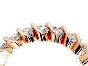 Round Cut Lab-Grown Diamond Multi-Row Channel-Set Wedding Band in Rose Gold