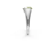 Tension Engagement Ring Setting for Fancy Yellow Heart-Shaped Center with Wide Tapered Band and Tension Head in Sterling Silver