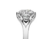 Solitaire Engagement Ring Setting for Cushion Cut Center with Plain Split Shank and Prong Head in Platinum
