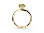 Solitaire Engagement Ring Setting for Fancy Yellow Round Cut Center with Fine Pave Band and Prong Head in Yellow Gold