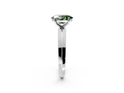 Solitaire Engagement Ring Setting for Fancy Green Oval Center with Wide Knife Ridge Band and Prong Head in White Gold