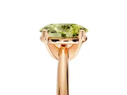 Solitaire Engagement Ring Setting for Fancy Yellow Oval Center with Knife Ridge Band and Claw Prong Head in Rose Gold