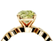Solitaire Engagement Ring Setting for Fancy Yellow Cushion Cut Center with Milgrain Bezel Accents and Prong Head in Yellow Gold