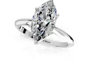 Solitaire Engagement Ring Setting for Marquise Center with Knife Ridge Band and Claw Prong Head in Platinum