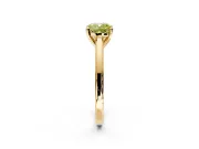 Solitaire Engagement Ring Setting for Fancy Yellow Cushion Cut Center with Flat-Sided Plain Band and Prong Head in Yellow Gold