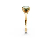 Solitaire Engagement Ring Setting for Fancy Green Asscher Cut Center with Plain Split Shank and Prong Head in Yellow Gold