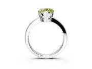 Solitaire Engagement Ring Setting for Fancy Yellow Heart-Shaped Center with Plain Band and Flat Tab Prong Head in Sterling Silver