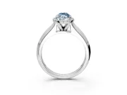 Halo Engagement Ring Setting for Fancy Blue Marquise Center with Knife Ridge Cathedral Band and Prong Head in Platinum