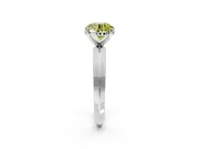 Solitaire Engagement Ring Setting for Fancy Yellow Round Cut Center with Wide Knife Ridge Band and Prong Head in Platinum