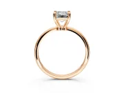 Minimalist Solitaire Engagement Ring Setting for Emerald Cut Center with Thin Band and Prong Head in Rose Gold