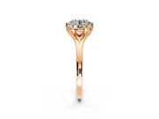 Solitaire Engagement Ring Setting for Round Cut Center with Plain Split Shank and Prong Head in Rose Gold
