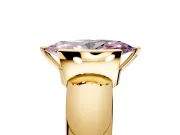 Tension Engagement Ring Setting for Fancy Pink Marquise Center with Wide Flat Band and Tension Head in Yellow Gold