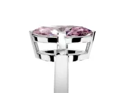 Solitaire Engagement Ring Setting for Fancy Pink Marquise Center with Plain Band and Flat Tab Prong Head in Sterling Silver