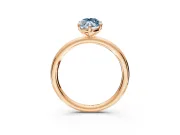 Low-Set Solitaire Engagement Ring Setting for Fancy Blue Marquise Center with Thin Plain Band and Prong Head in Rose Gold