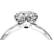Solitaire Engagement Ring Setting for Cushion Cut Center with Plain Split Shank and Prong Head in Platinum