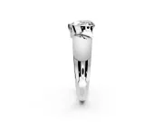 Tension Engagement Ring Setting for Heart-Shaped Center with Wide Flat Band and Tension Head in Sterling Silver