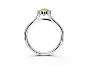 Solitaire Engagement Ring Setting for Fancy Yellow Pear-Shaped Center with V Split Shank and Bezel Head in Platinum