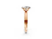 Solitaire Engagement Ring Setting for Oval Center with Wide Knife Ridge Band and Prong Head in Rose Gold