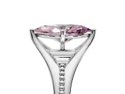 Solitaire Engagement Ring Setting for Fancy Pink Marquise Center with Milgrain Cathedral Band and Prong Head in Platinum