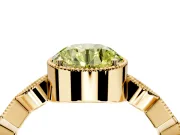 Milgrain Bezel Engagement Ring Setting for Fancy Yellow Round Cut Center with Marquise Stations and Bezel Head in Yellow Gold