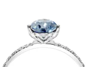 Solitaire Engagement Ring Setting for Fancy Blue Pear-Shaped Center with Fine Pave Accents and Prong Head in Platinum