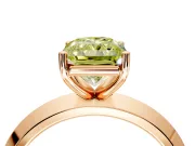 Solitaire Engagement Ring Setting for Fancy Yellow Radiant Cut Center with Wide Knife Ridge Band and Prong Head in Rose Gold