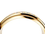 Round Cut Lab-Grown Diamond 7 Stone Channel Men's Wedding Band with Grooved Borders in Yellow Gold