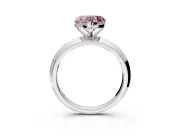 Solitaire Engagement Ring Setting for Fancy Pink Heart-Shaped Center with Wide Knife Ridge Band and Prong Head in White Gold