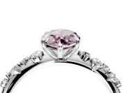 Cluster Engagement Ring Setting for Fancy Pink Marquise Center with Round Cut Accent Band and Prong Head in Platinum