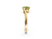 Solitaire Engagement Ring Setting for Fancy Yellow Round Cut Center with Plain Bypass Twist Band and Prong Head in Yellow Gold