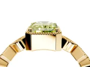 Milgrain Bezel Engagement Ring Setting for Fancy Yellow Radiant Cut Center with Marquise Stations and Bezel Head in Yellow Gold