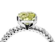 Rope Engagement Ring Setting for Fancy Yellow Cushion Cut Center with Accent Shoulders and Prong Head in White Gold
