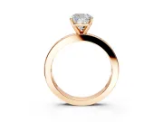 Solitaire Engagement Ring Setting for Cushion Cut Center with Channel Baguette Band and Prong Head in Rose Gold