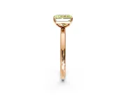 Low-Set Solitaire Engagement Ring Setting for Fancy Yellow Radiant Cut Center with Thin Plain Band and Prong Head in Rose Gold