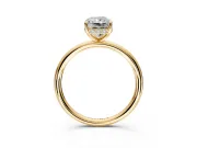 Solitaire Engagement Ring Setting for Radiant Cut Center with Plain Band, Open Basket and Prong Head in Yellow Gold