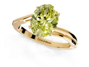 Solitaire Engagement Ring Setting for Fancy Yellow Oval Center with Plain Bypass Twist Band and Prong Head in Yellow Gold