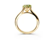 Solitaire Engagement Ring Setting for Fancy Yellow Heart-Shaped Center with Narrow Cathedral Band and Prong Head in Yellow Gold