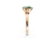 Solitaire Engagement Ring Setting for Fancy Green Pear-Shaped Center with Plain Band and Tulip Prong Head in Rose Gold