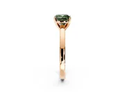 Solitaire Engagement Ring Setting for Fancy Green Cushion Cut Center with Basket Rail and Prong Head in Rose Gold