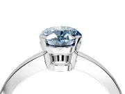 Solitaire Engagement Ring Setting for Fancy Blue Oval Center with Plain Band and Flat Tab Prong Head in Platinum