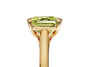 Solitaire Engagement Ring Setting for Fancy Yellow Asscher Cut Center with Cathedral Band and Prong Head in Yellow Gold