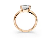Tension Engagement Ring Setting for Asscher Cut Center with Wide Flat Band and Tension Head in Rose Gold