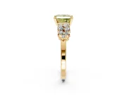 Cluster Engagement Ring Setting for Fancy Yellow Princess Cut Center with 2-Row Shoulder Clusters and Prong Head in Yellow Gold