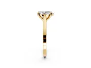 Solitaire Engagement Ring Setting for Pear-Shaped Center with Tapered Shoulders and Prong Head in Yellow Gold
