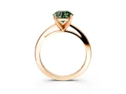 Solitaire Engagement Ring Setting for Fancy Green Round Cut Center with Basket Rail and Prong Head in Rose Gold